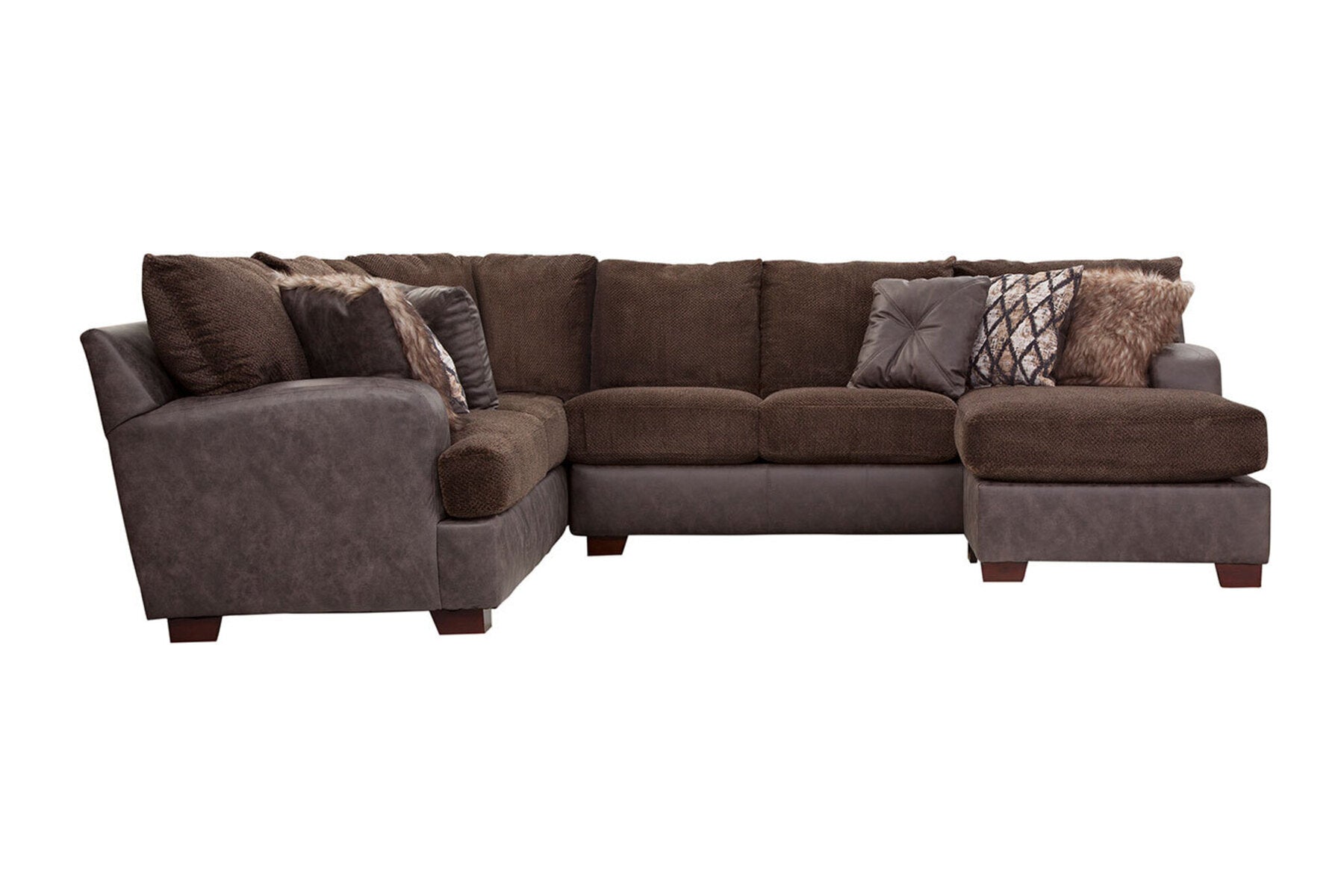 S351V4 2 Piece Sectional- Dark Brown