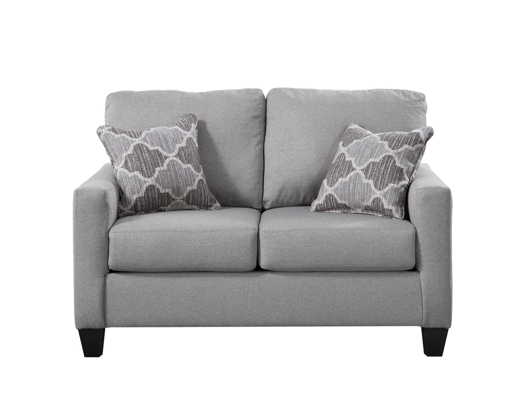 A329V6 Square Arm Loveseat - Grey | Woodhaven Furniture