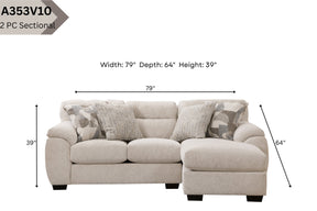 A353V10 2-Piece Sectional- Beige