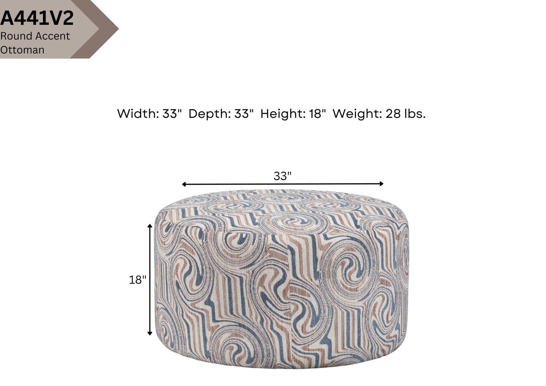 A441V2 Round Accent Ottoman