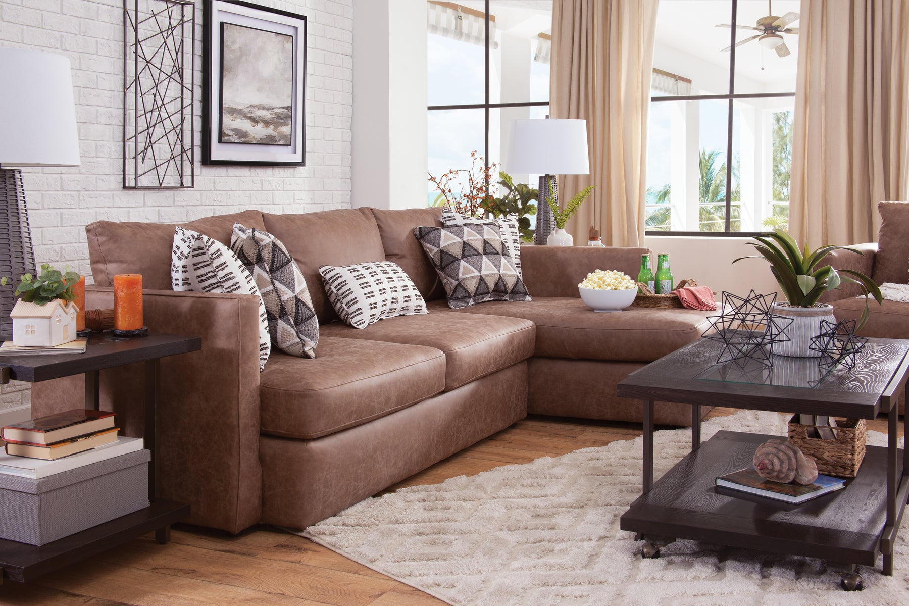 S298V7 2-Piece Sectional - Brown