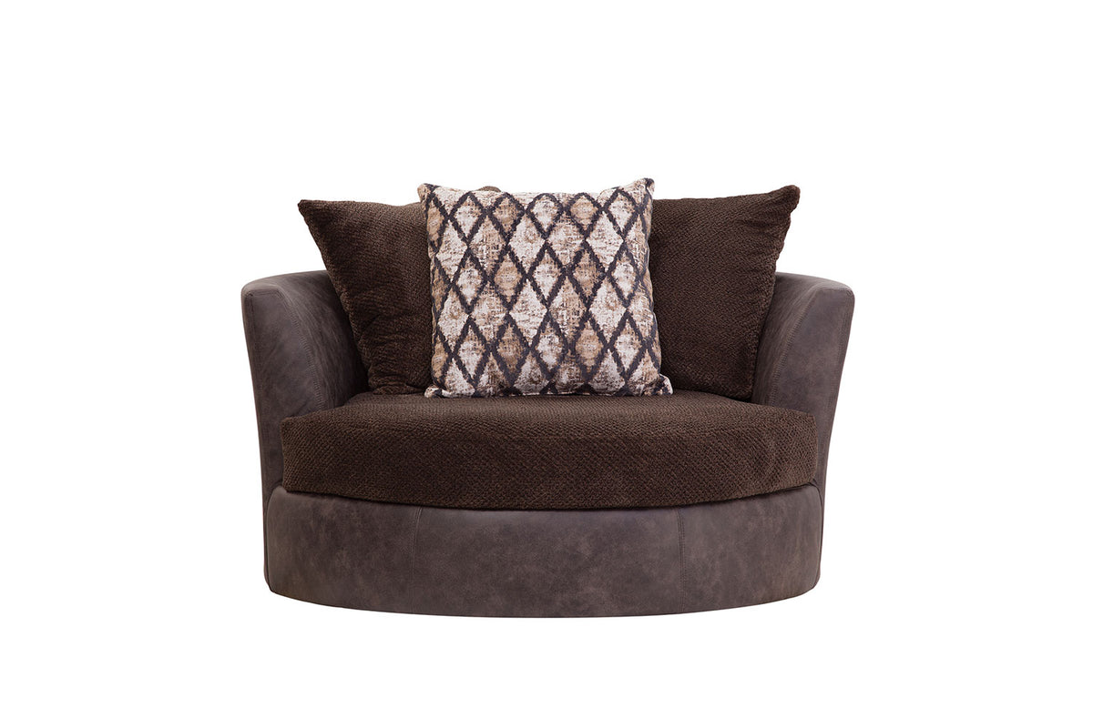 Brown barrel chair hot sale