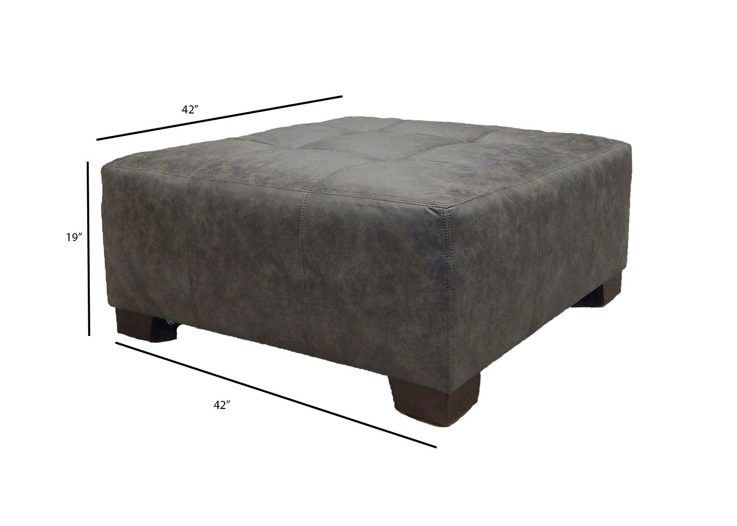 S351V4 Square Cocktail Ottoman- Brown and Beige