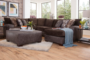 S351V4 Square Cocktail Ottoman- Brown and Beige