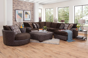 S351V4 2 Piece Sectional- Dark Brown