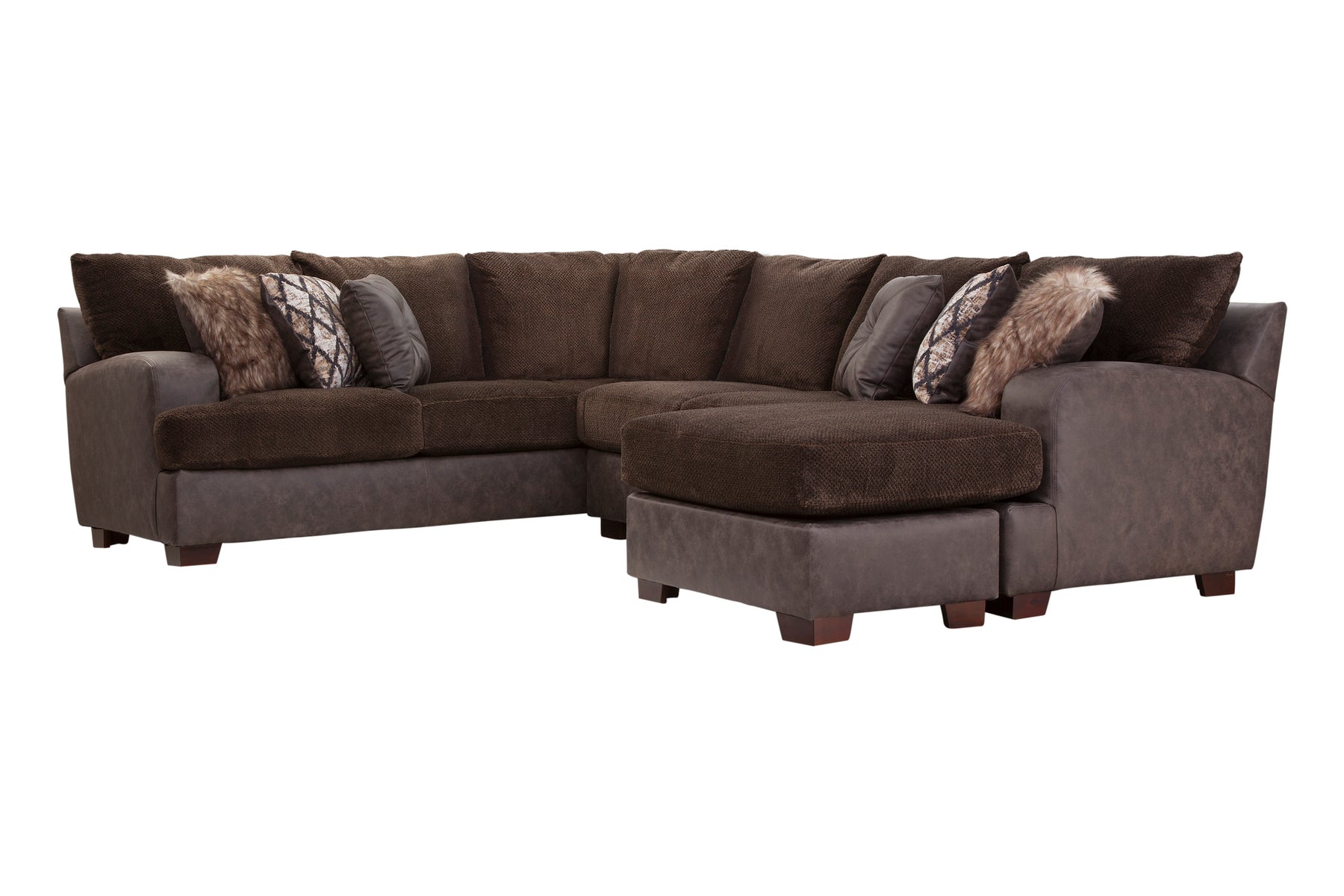 S351V4 2 Piece Sectional- Dark Brown