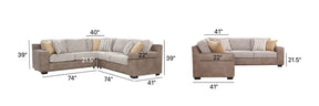 S246V6 3-Piece Sectional - Grey