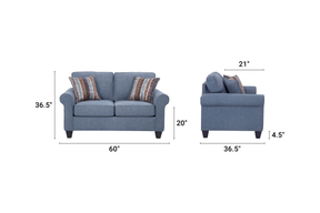 A330V8 Loveseat - Blue