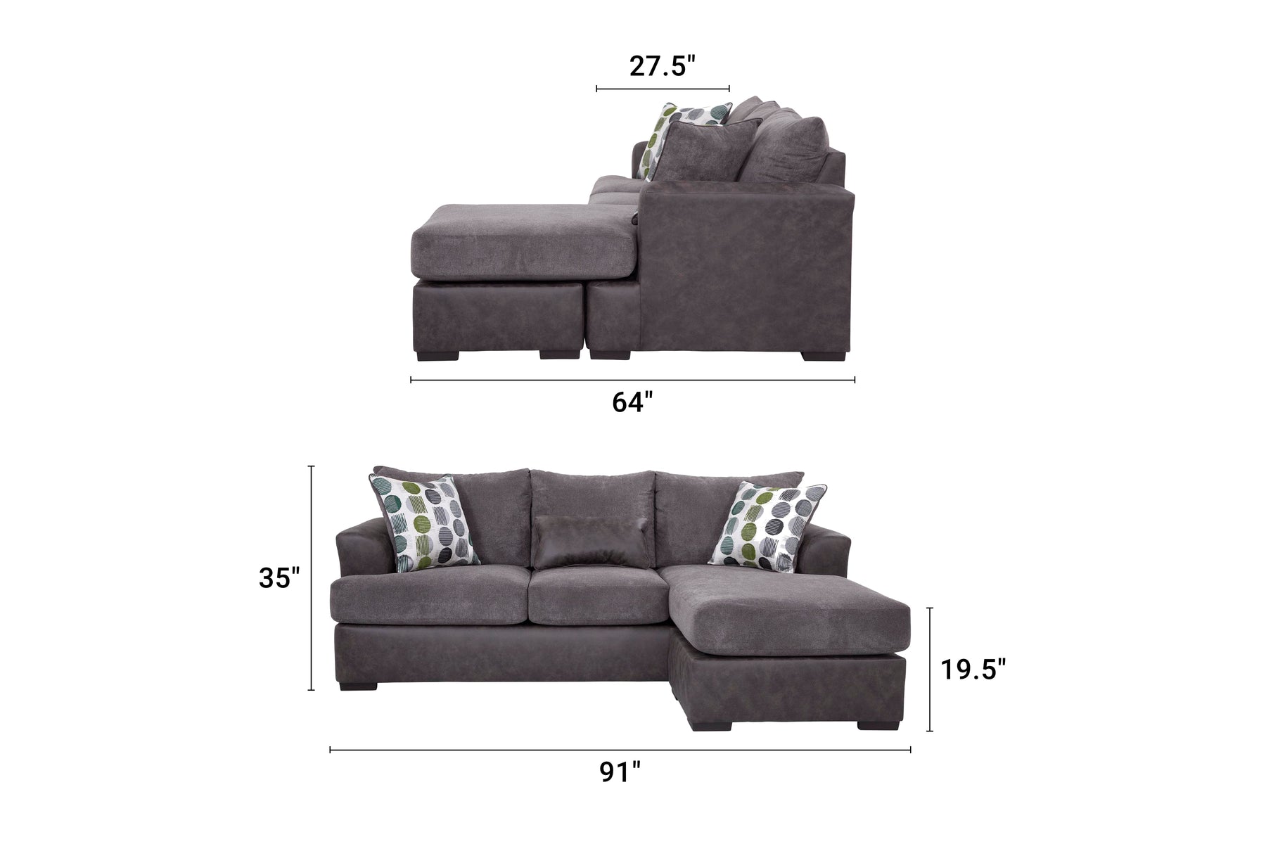 A162V10 Sofa Chaise – Grey